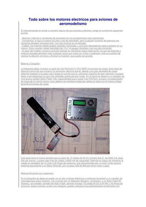 PDF Todo Sobre Los Motores Electricos Para Aviones De Aeromodelismo