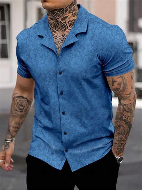 Manfinity Homme Men Floral Print Button Up Shirt Shein Usa