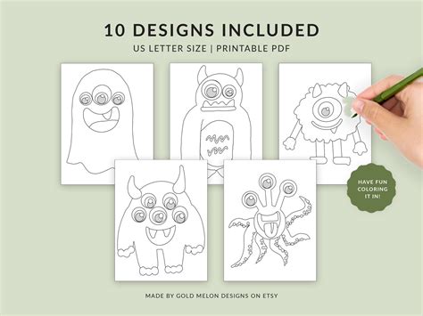 Coloring Pages Cute Monster Printable Coloring Sheet for Kids ...