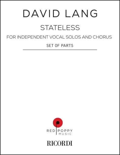 Lang Stateless Set Of Solo Parts Satb For Independent Vocal Solos