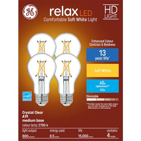 GE Relax HD Soft White 60W Replacement LED Crystal Clear General