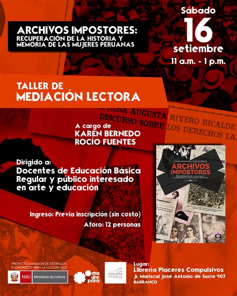 Presentación del libro y taller de mediación lectora Archivos