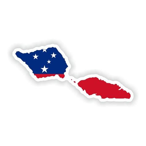 Samoa Map Flag Silhouette Sticker For Laptop Book Fridge Gui Inspire