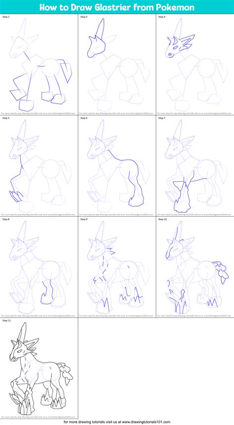 How To Draw Glastrier From Pokemon Pokemon Step By Step