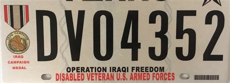 OPERATION IRAQI FREEDOM IRAQ WAR VET License Plate Military Medal