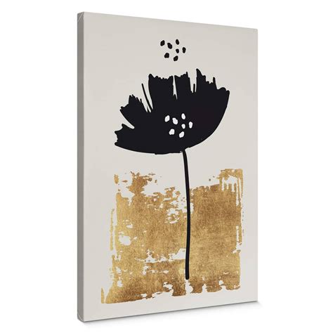 Tableau Sur Toile Kubistika Fleur Noire Wall Art Fr