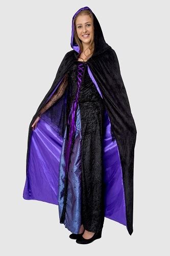 Reversible Black Purple Cape - Costume Wonderland