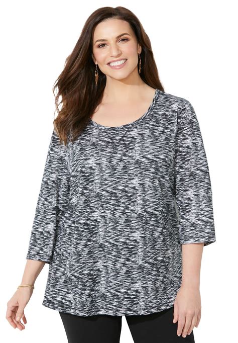 Active Slub Scoopneck Tee Plus Size Women Catherines Plus Size