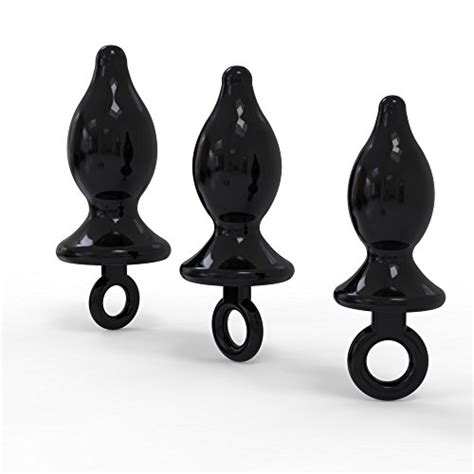 Anal Trainer Kit By Healthy Vibes Piece Kit Black Butt Plug Set With Safety Removal Ring