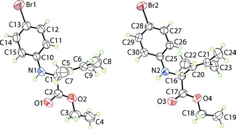 The Molecular Structures Of The Two Independent Molecules In The Title