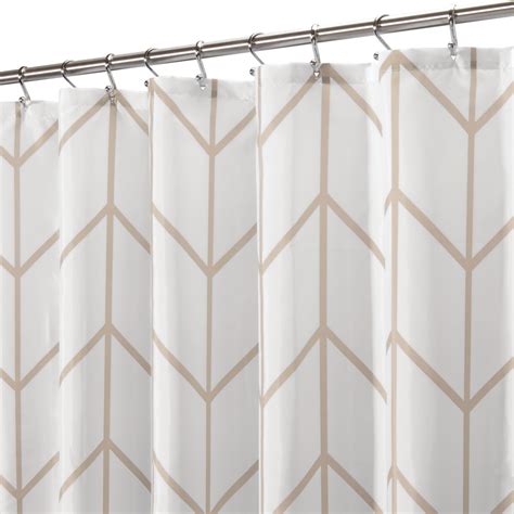 Mdesign Fabric Herringbone Chevron Print Shower Curtain 72 X 72