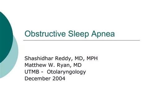 Ppt Obstructive Sleep Apnea Powerpoint Presentation Free Download