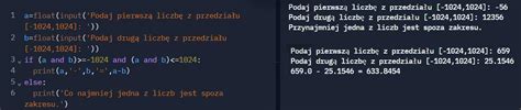 Napisz program ktory wczyta dwie liczby rzeczywiste z przedziału 1024