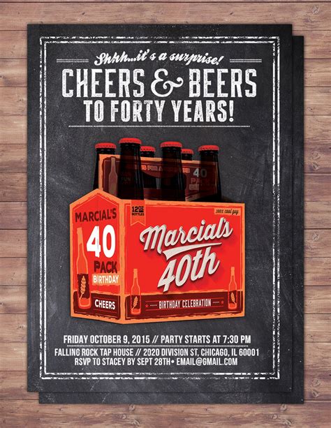 Cheers And Beers Invitation Beer 21st 30th 40th 50th 60th 70th Surprise Birthday Party