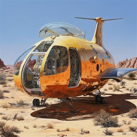 Pintura de una nave espacial en el desierto imagen de fotografía Ai