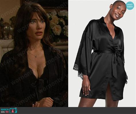 WornOnTV Steffys Black Robe And Lingerie On The Bold And The Beautiful Jacqueline MacInnes