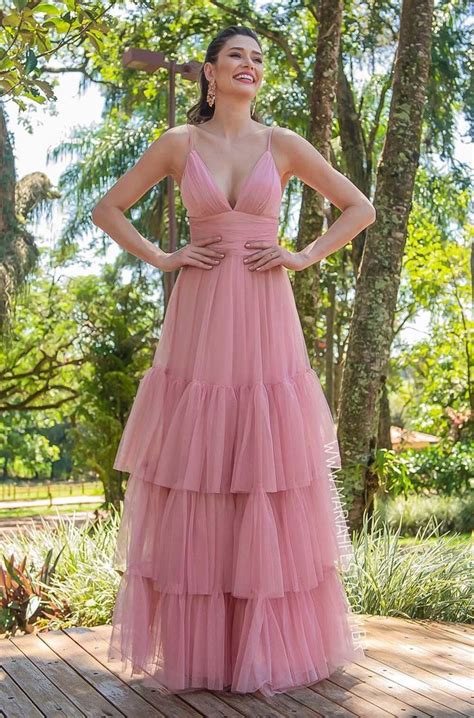 Vestido Saia De Babados Em Camadas Rose 42 In 2024 Wedding