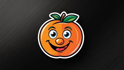 Orange Fruit Cartoon Vector Illustration Mascot With Black Background