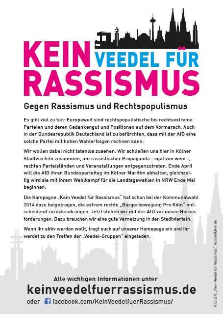 Plakat Kein Veedel F R Rassismus