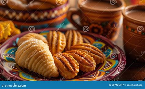 Pan Dulce Tradicional Mexicano Y Chocolate Caliente Stock De