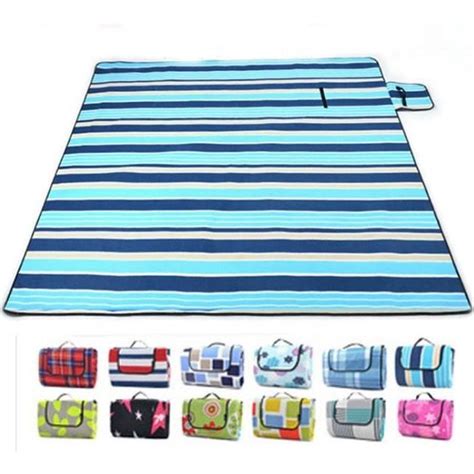 2x2m Grand Format Tapis De Plage Imperméable Pliable Camping Pique