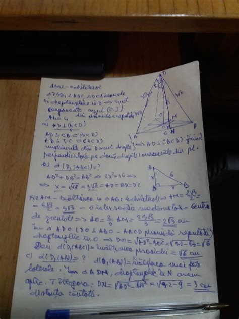 Dau Coroama 100 De Puncte Avem Un Tetraedru ABCD In Care Triunghiul