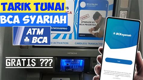 Cara Tarik Tunai Bca Syariah Di Atm Bca Tanpa Kartu Atm Youtube