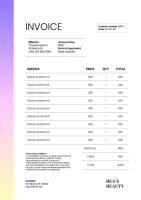 Free Elegant Minimalist Gold Beauty Salon Invoice Template