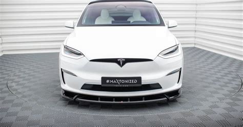 Tesla Model X Plaid Frontspoiler V 2 Abe Tesla Aerodynamik Shop