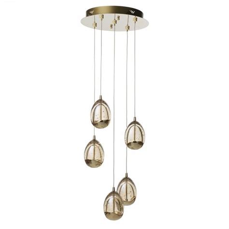 Visconte Bulla 5 Light Led Spiral Cluster Ceiling Pendant Light Gold