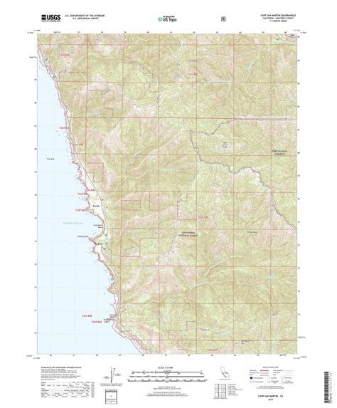 Mytopo Cape San Martin, California Usgs Quad Topo Map - San Martin ...