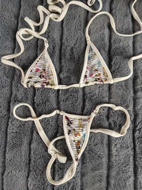 Wicked Weasel Spring Stripe RARE Micro Bikini Thong Gem