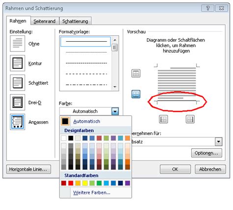 Linie in word dokument einfügen 2024