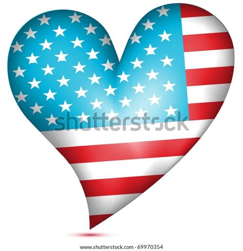 American Flag Heartvector Stock Vector Royalty Free 69970354