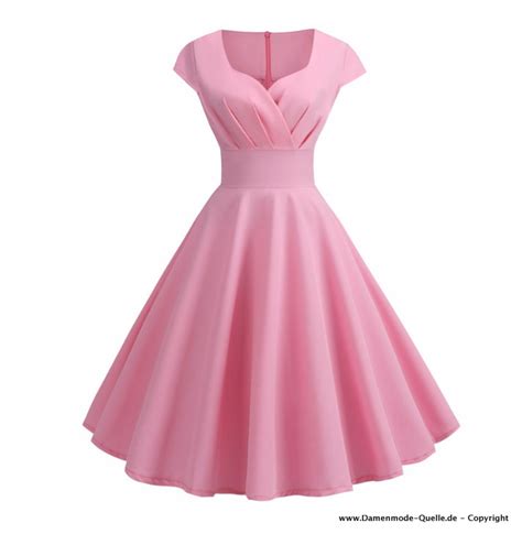 Kleider 2024 Vintage Style Barbie Kleid In Pink Knielang Damenmode