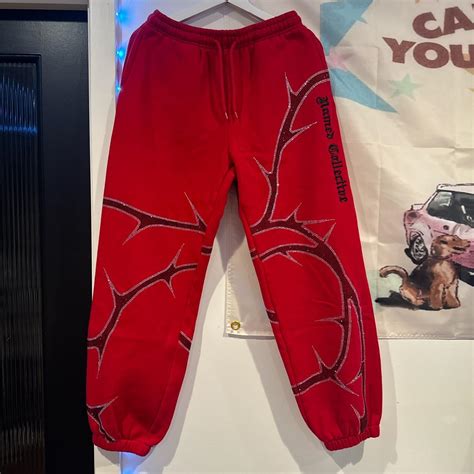 Named Collective Red Thorn Rhinestone Sweatpants Depop