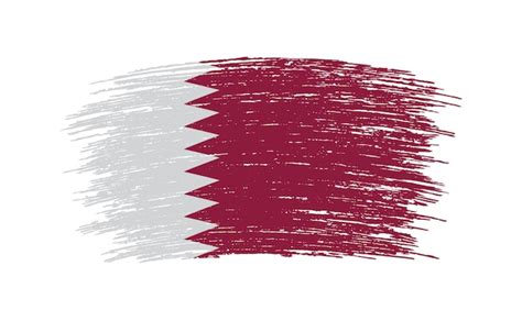 Bandera De Qatar De Trazo De Pincel Vector Premium