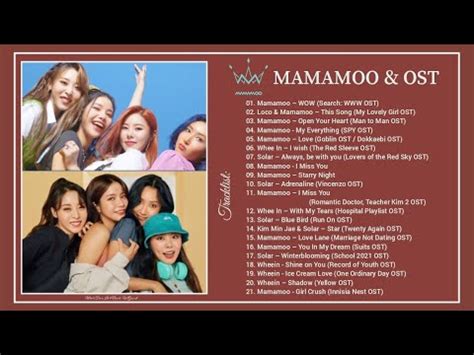 Mamamoo Ost Part Mamamoo S Ost Songs Playlist Solar