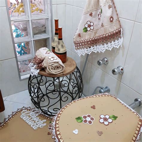 Jogo De Banheiro Completo Nude Bege Elo Produtos Especiais