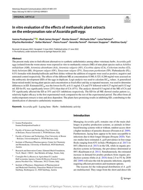 In Vitro Evaluation Of The Effects Of Methanolic Plant Extracts On The