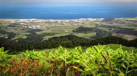 Scenic View Of Ribeira Grande Town At North Coast Of Sao Miguel Island