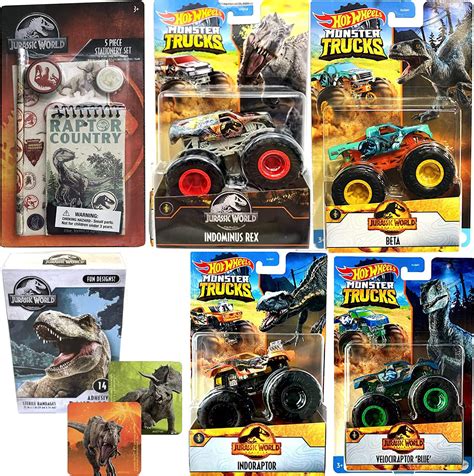 Buy Hot Wheels Rex Monster Dinosaur Trucks Bundled With Jurassic World Edition Beasts
