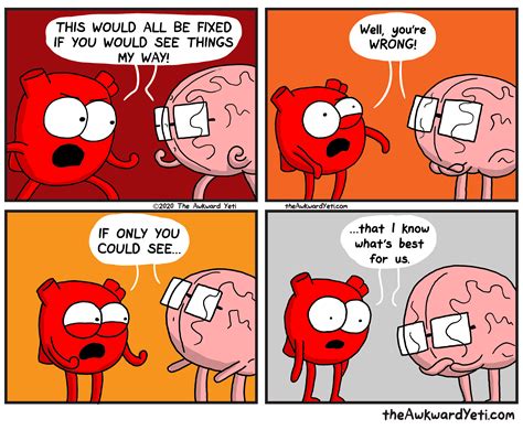 Akward Yeti The Awkward Yeti Heart And Brain Comic Best Poems