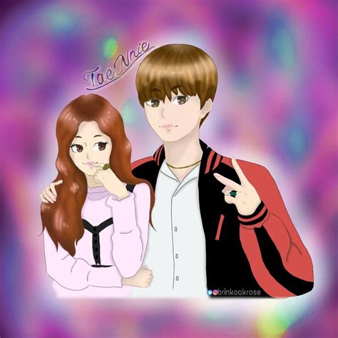 BTS V Taehyung Fanart BLACKPINK Jennie Fanart Taennie #blackpink # ...