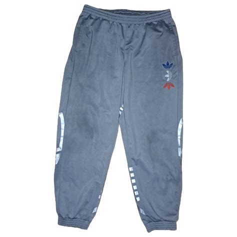 Adidas joggers grey adidas joggers, with white... - Depop