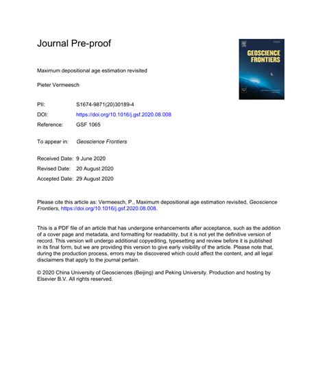 PDF Maximum Depositional Age Estimation Revisited