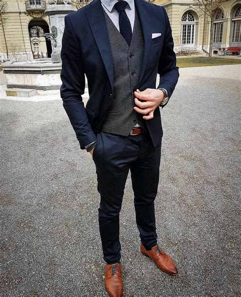Navy Suit With Gray Vest Cheap Sale