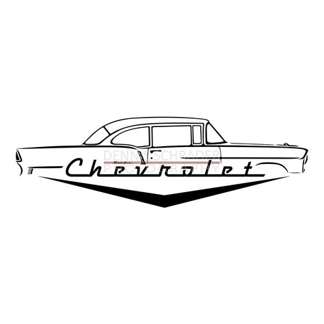 1955 Chevrolet Bel Air Graphic Art Stencil Digital Download — Dennis