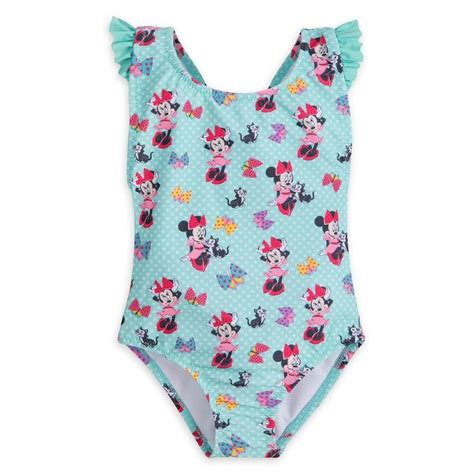 Minnie Mouse And Figaro 1 Piece Swimsuit For Girls Size 4 Nwt Disney