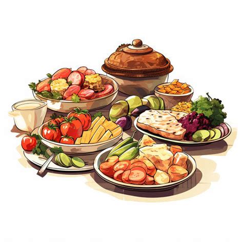 4K Potluck Clipart in Chiaroscuro Art Style: Vector & SVG – IMAGELLA